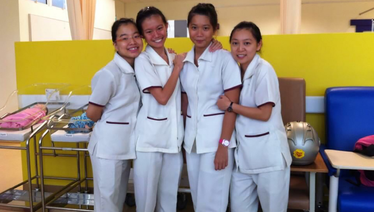Jeridiah and her classmates during their nursing course